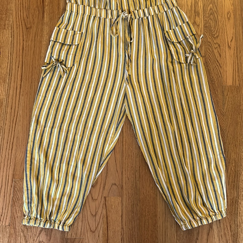 Thread Story Yellow Striped Sleeveless Tube Top One Piece Outfit NWOT Large - Picture 8 of 10